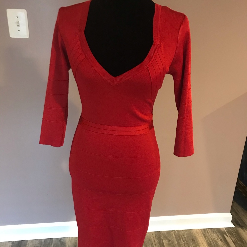 Kardashian Kollection long sleeve bandage dress